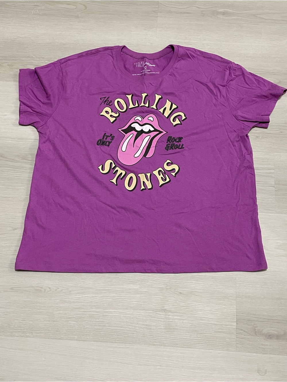 Rolling Stones Graphic Tee - Purple Short Sleeve Top